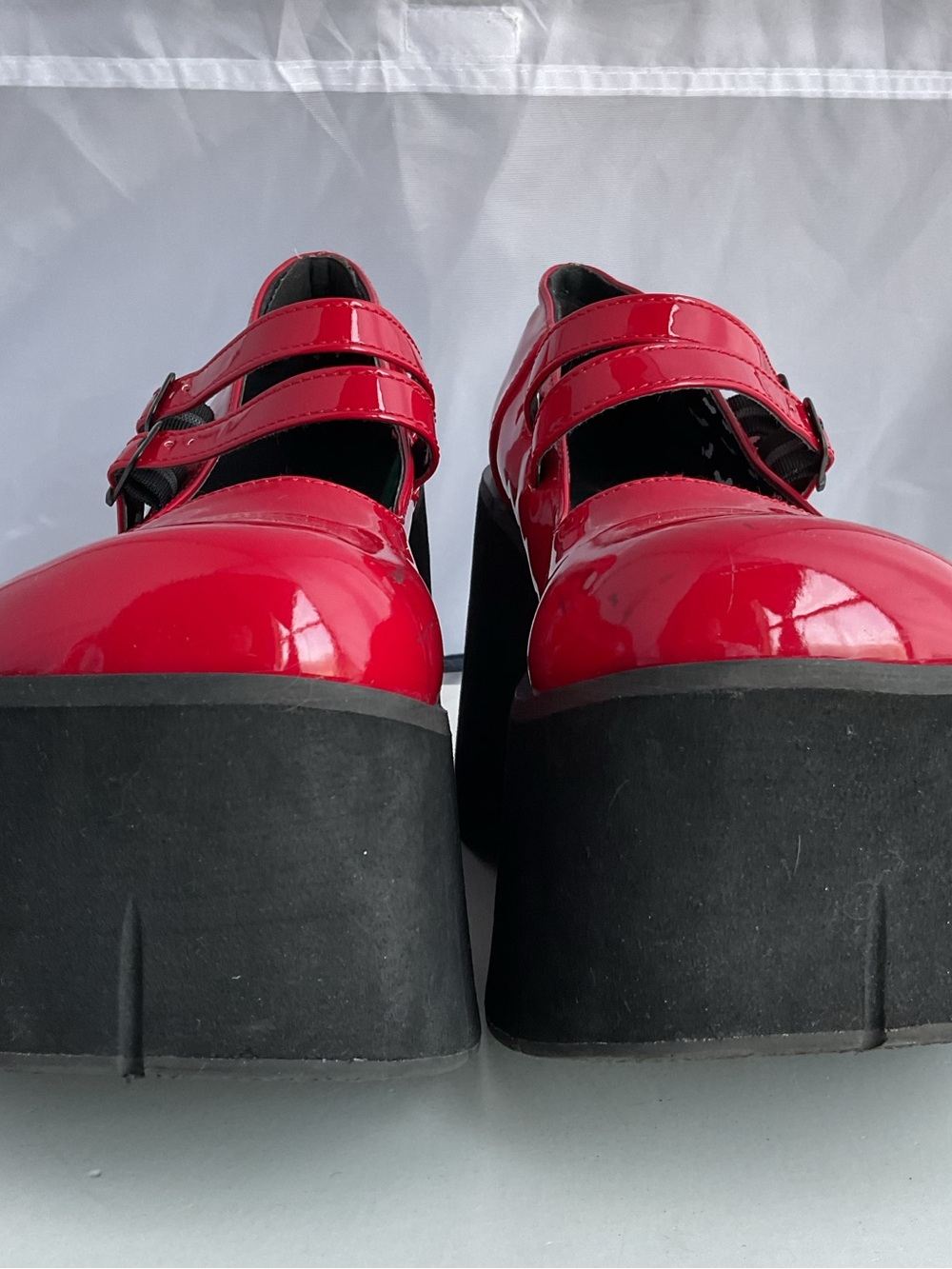 Demonia Kera-08 5" Platform Gothic Punk Red Mary Janes Shoe Women's Size 11 - Picture 3 of 16